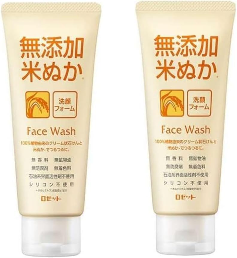 rice bran facial cleansing foam 140g x 2 pieces set [Rosette] Additive-free