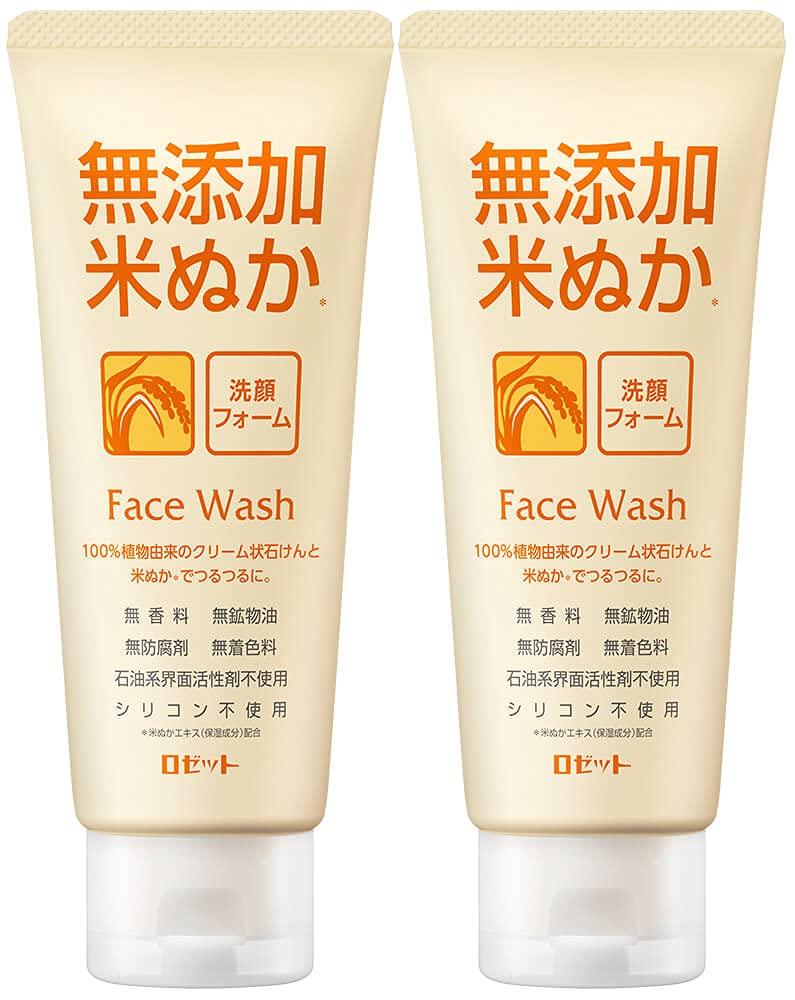 Rosette Rice Bran Facial 140g Additive-Free Cleanser, (2 packs)
